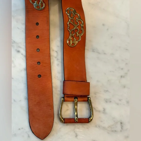 Jil Sander Suede Belt, ornate gold embellishments, suede/gold buckle, S, 26-30 - Picture 8 of 16